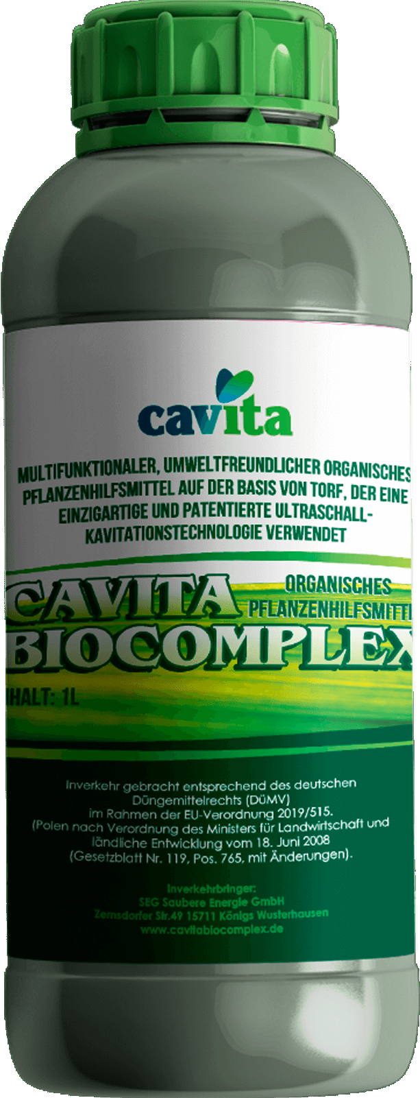 Cavita BIOCOMPLEX, 1-Liter-Flasche, organisches Pflanzenhilfsmittel auf Torfbasis